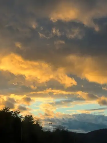 Sky ablaze with golden hour magic.